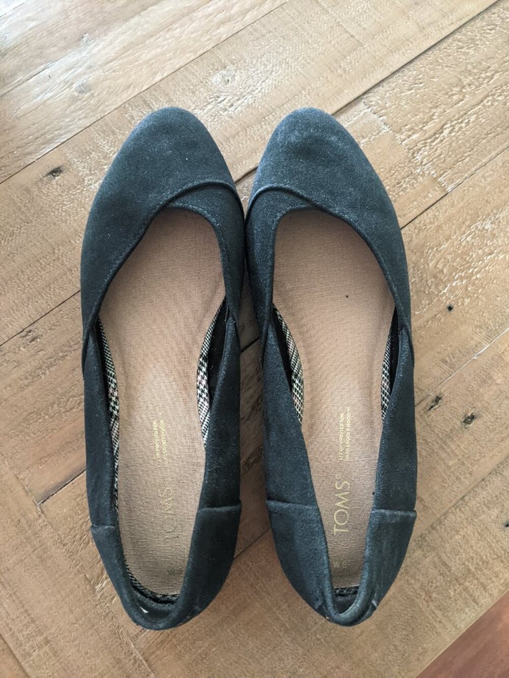 Toms Black Suede Flats